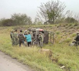 Militares heridos en aparatosa volcadura