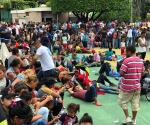 Caravana de migrantes hondureños se enfrentan con PF, luego llegaron a un acuerdo con las autoridades mexicanas