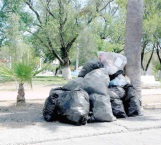 Tiran la basura en  la plaza Treviño Zapata