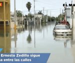 Colonia Ernesto Zedillo sigue con agua entre las calles