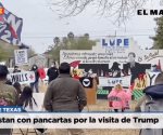 Protestan con pancartas por la visita de Trump